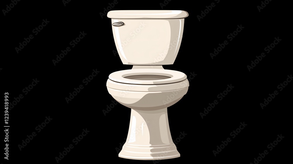 Modern Flat Vector Illustration of a Toilet Bowl for Hygiene and Sanitation Purposes, Isolated on White Background Modern Flat Vector Illustration of a Toilet Bowl for Hygiene and Sanitation Purposes, Isolated on White Background