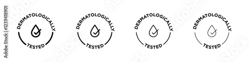 dermatologically tested icon linear logo isolated