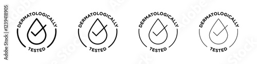 dermatologically tested icon linear logo isolated