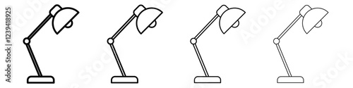 Desk lamp icon linear logo isolated