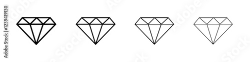 diamond icon linear logo isolated