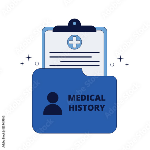 Medical records, patient history and medical documentation. Vector illustration