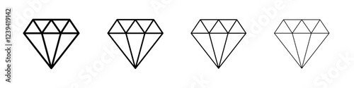 Diamond icon linear logo isolated