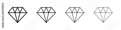 Diamond icon linear logo isolated