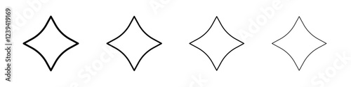 Diamond star icon linear logo isolated