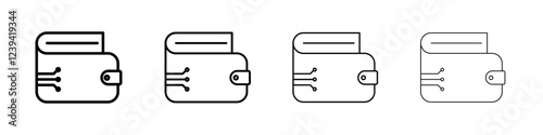 Digital wallet icon linear logo isolated