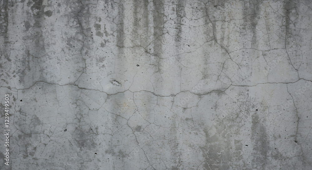 Fototapeta premium Rough concrete wall with subtle cracks and a mix of light and dark gray tones