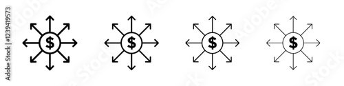 Diversified investment icon linear logo isolated