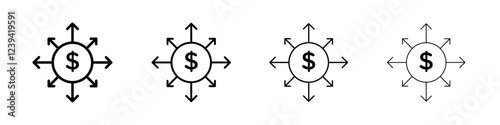 Diversified investment icon linear logo isolated