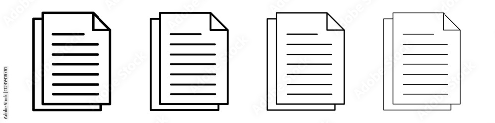 Document icon linear logo isolated Document icon linear logo isolated