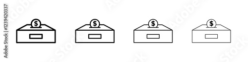 Donation box icon linear logo isolated