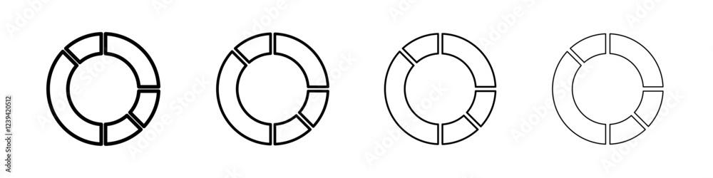 Donut chart icon linear logo isolated Donut chart icon linear logo isolated