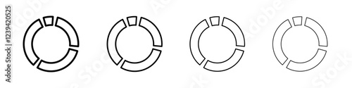 Donut chart icon linear logo isolated