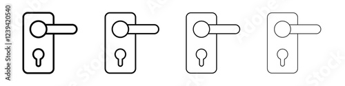 Door knob icon linear logo isolated
