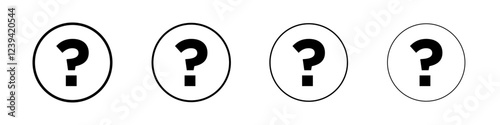 Doubts button icon linear logo isolated