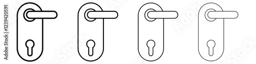 Door knob icon linear logo isolated