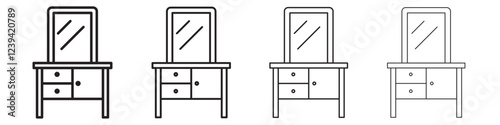 Dresser icon linear logo isolated