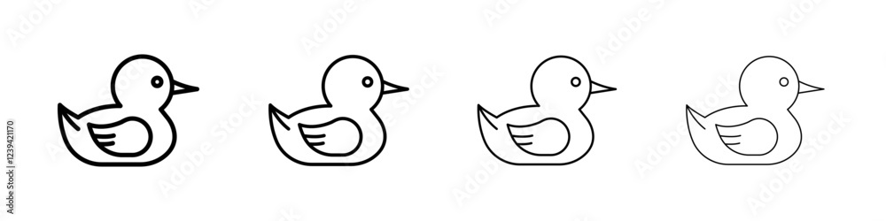 Duck icon linear logo isolated