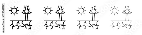 Drought icon linear logo isolated