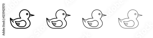Duck icon linear logo isolated
