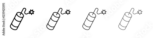 dynamite icon linear logo isolated