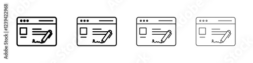 Electronic signature icon linear logo isolated