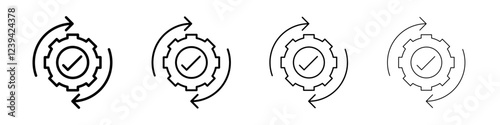 Execution icon linear logo isolated