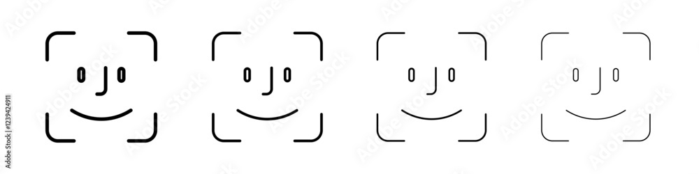 Face id icon linear logo isolated Face id icon linear logo isolated