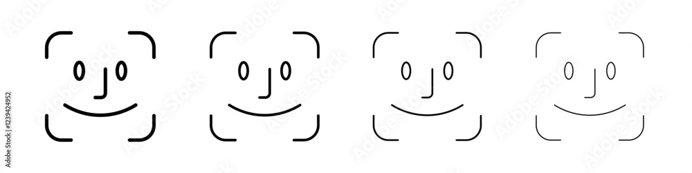 Face id icon linear logo isolated Face id icon linear logo isolated