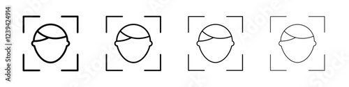 face detection icon linear logo isolated