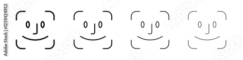 Face id icon linear logo isolated
