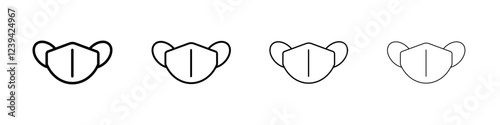 Face mask icon linear logo isolated
