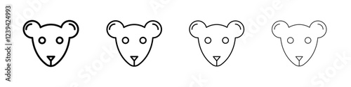 Face of mouse icon linear logo isolated