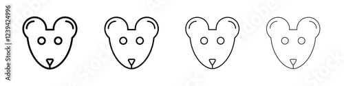 Face of mouse icon linear logo isolated