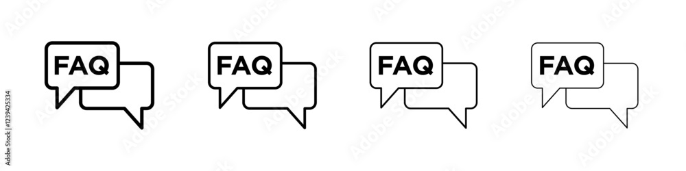 FAQ icon linear logo isolated FAQ icon linear logo isolated