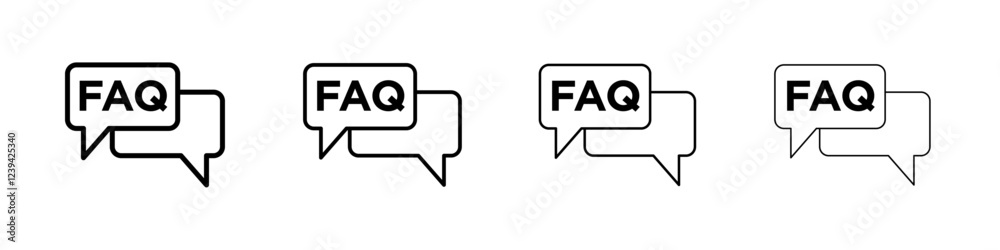 FAQ icon linear logo isolated FAQ icon linear logo isolated