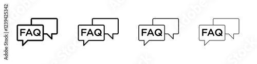 FAQ icon linear logo isolated