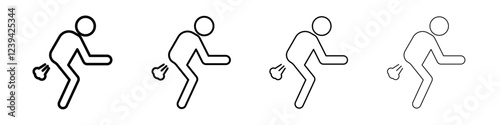 Farting icon linear logo isolated
