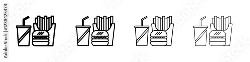 Fast food icon linear logo isolated
