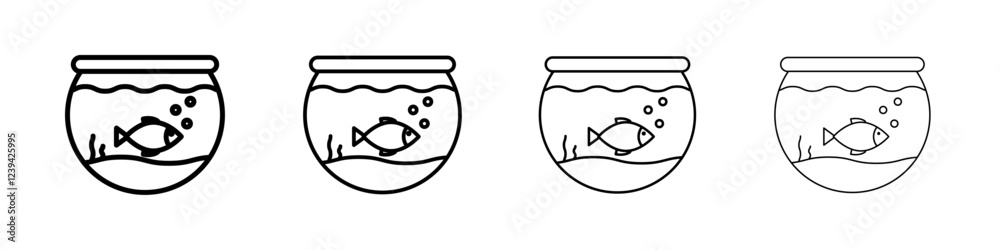 Fish bowl icon linear logo isolated Fish bowl icon linear logo isolated