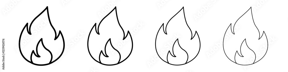 Flame icon linear logo isolated Flame icon linear logo isolated
