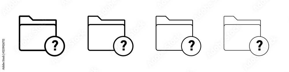 Folder with questionmark icon linear logo isolated Folder with questionmark icon linear logo isolated