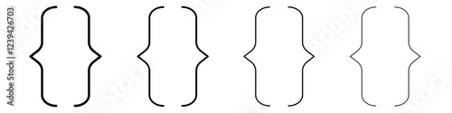 Font brackets icon linear logo isolated
