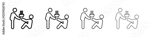 Food donation icon linear logo isolated