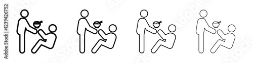 Food donation icon linear logo isolated