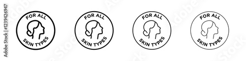for all skin types icon linear logo isolated