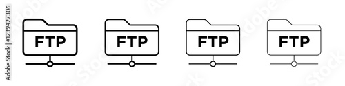 FTP icon linear logo isolated