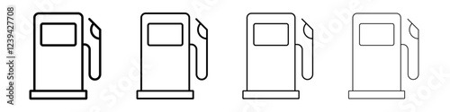 Gas station icon linear logo isolated