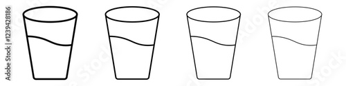 Glass of water icon linear logo isolated