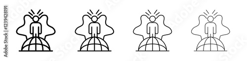 Global campaign icon linear logo isolated